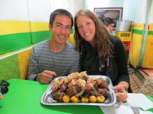 Ben y Ali with heaping meat pile